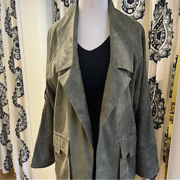 Ivy Jane Faux Suede Jacket sz XL - Picture 2 of 15